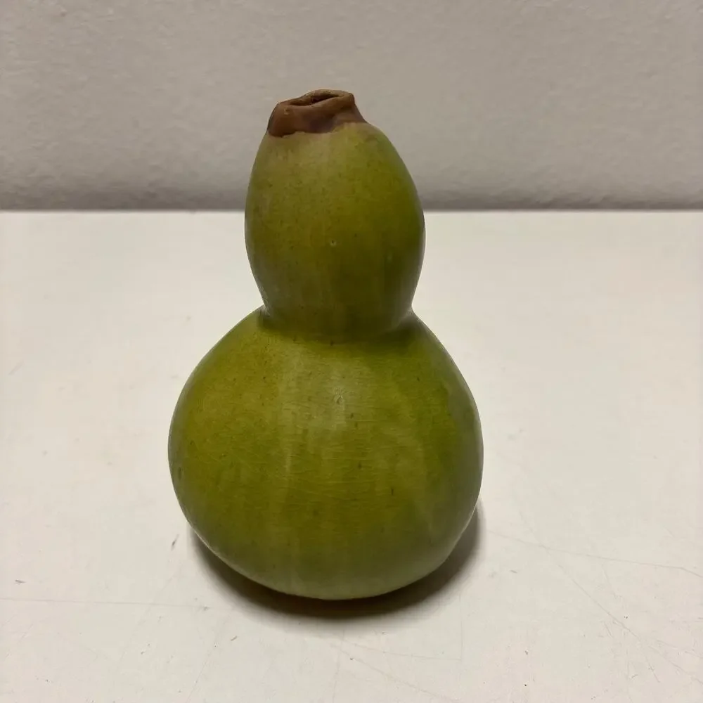 Vtg Patricia Garrett Gourd Squash Pottery Vase 6.5